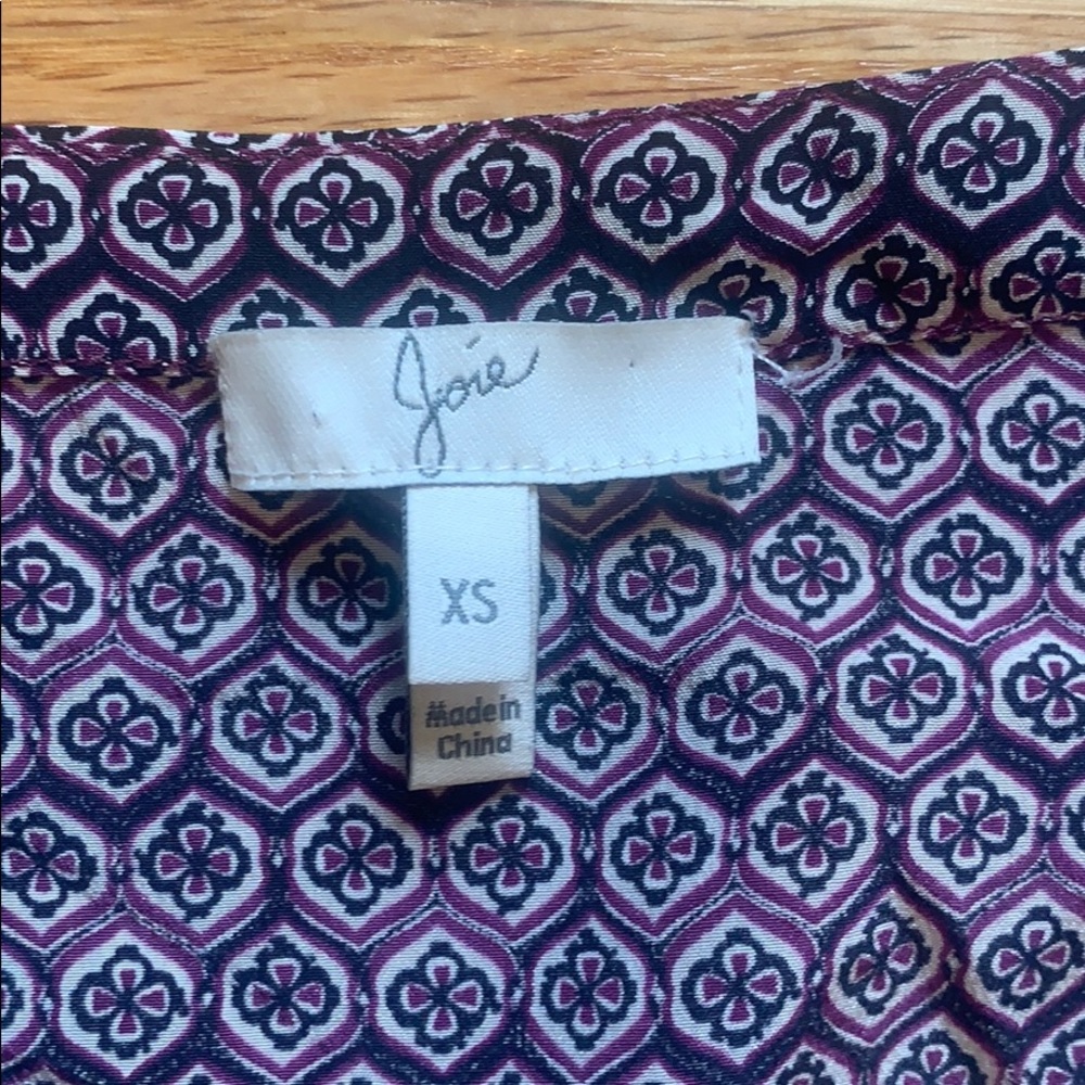 Joie Patterned Blouse - Size Small - image 2